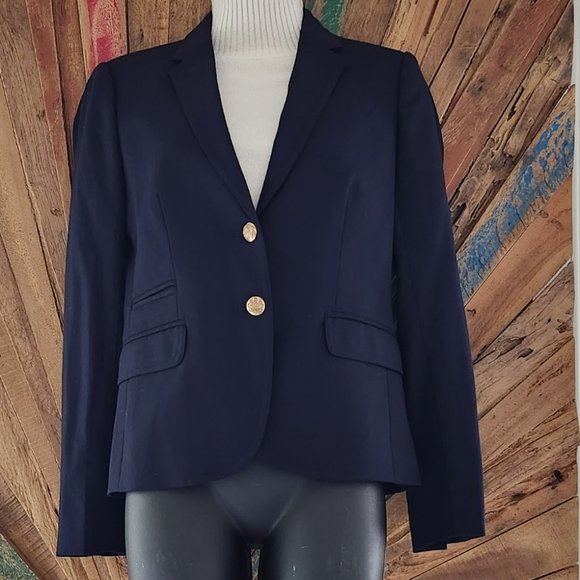 J. Crew schoolboy strong shoulder 2 gold button wool jacket/blazer Sz 2 - Picture 3 of 14
